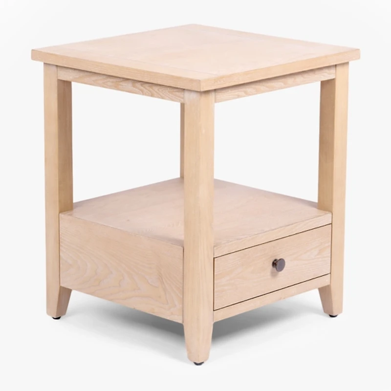 Duncan Natural Whitewash Wood End Table