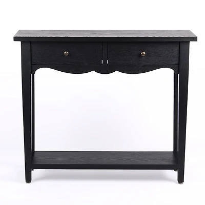 Black Wood Scallop Console Table