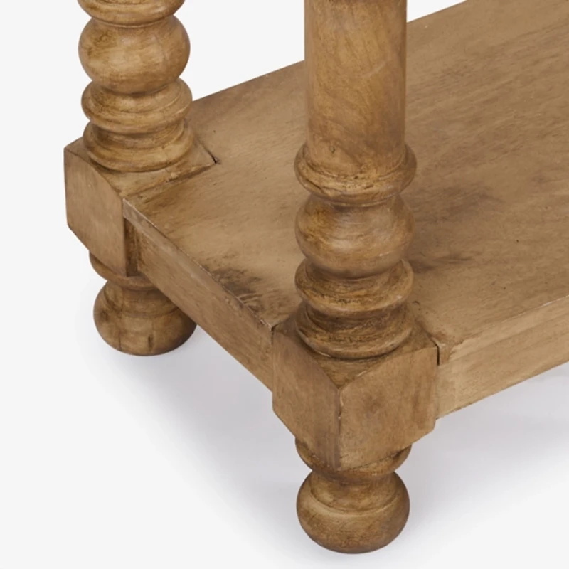Ornate Carved Wood 2-Drawer Console Table