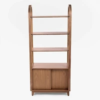 Walnut Wood Harlow Bookcase with Cabinet