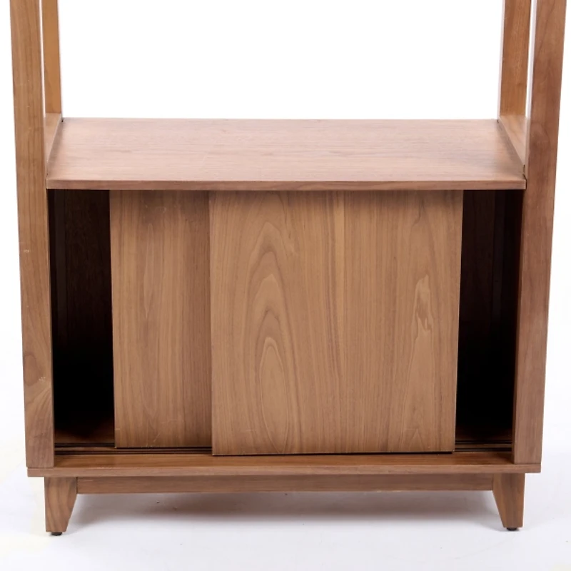 Walnut Wood Harlow Bookcase with Cabinet