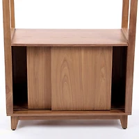 Walnut Wood Harlow Bookcase with Cabinet