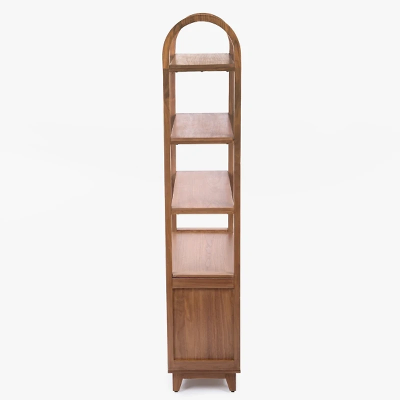 Walnut Wood Harlow Bookcase with Cabinet