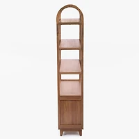 Walnut Wood Harlow Bookcase with Cabinet