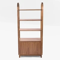 Walnut Wood Harlow Bookcase with Cabinet