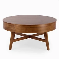 Walnut Wood Round Harlow Coffee Table