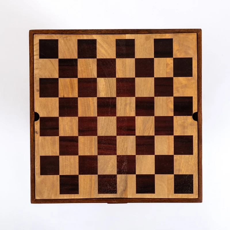 Checkerboard Tabletop Storage Accent Table