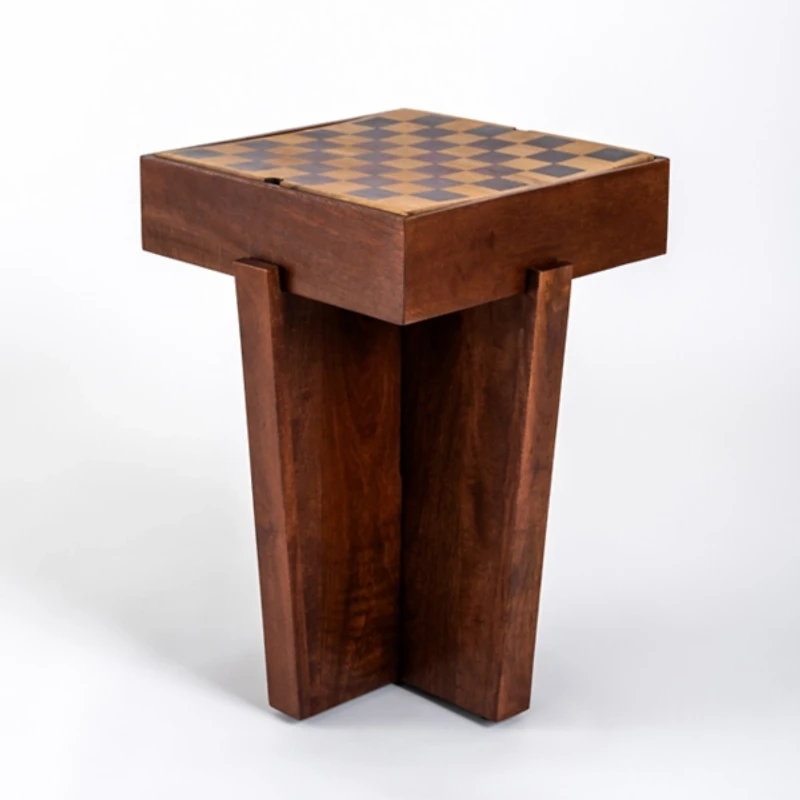 Checkerboard Tabletop Storage Accent Table