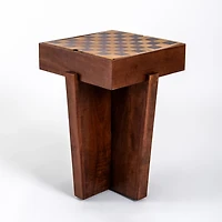 Checkerboard Tabletop Storage Accent Table