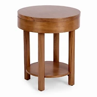Walnut Wood Round Harlow End Table