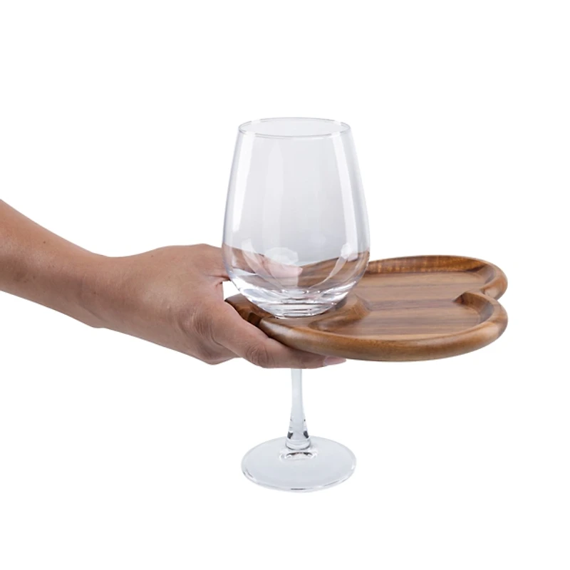 Heart Appetizer Plates with Wine Glass Holders