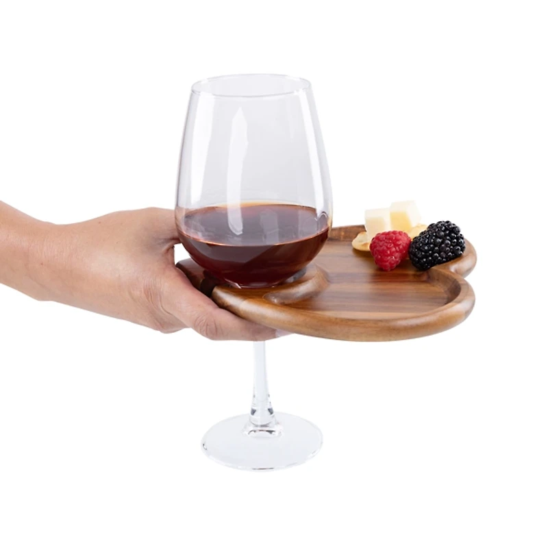 Heart Appetizer Plates with Wine Glass Holders