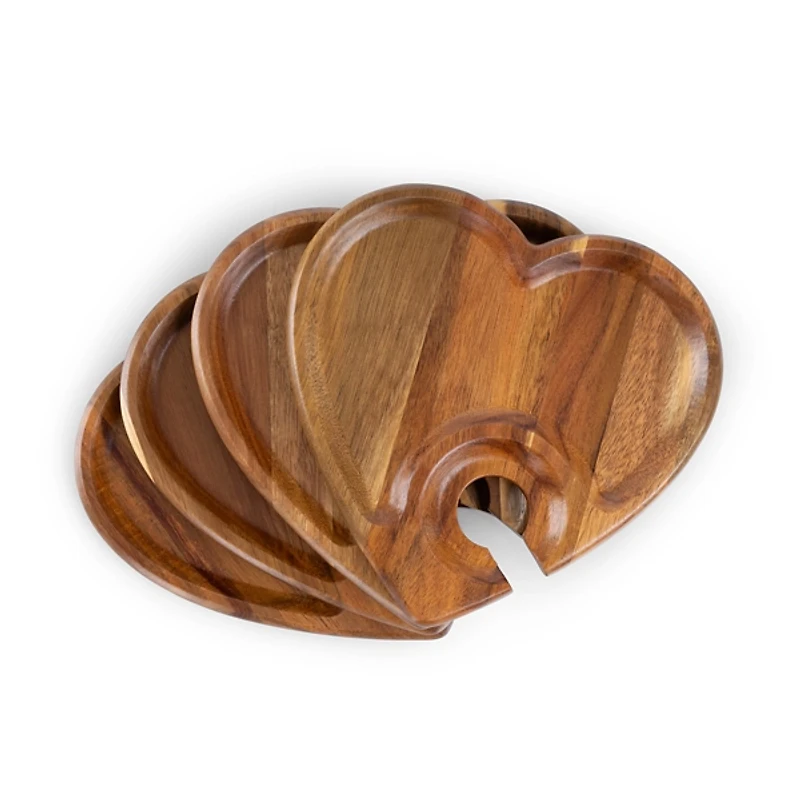 Heart Appetizer Plates with Wine Glass Holders