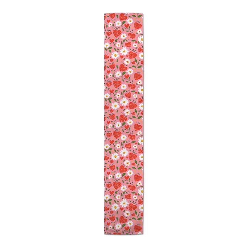 Strawberry Heart and Daisy Table Runner, 72 in.