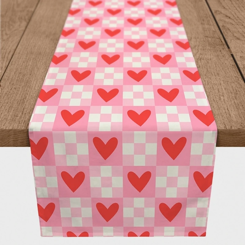 Checkered Heart Table Runner, 72 in.