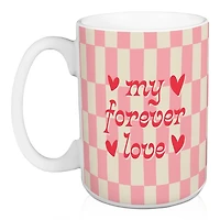 My Forever Love Checkered Mugs, Set of 2