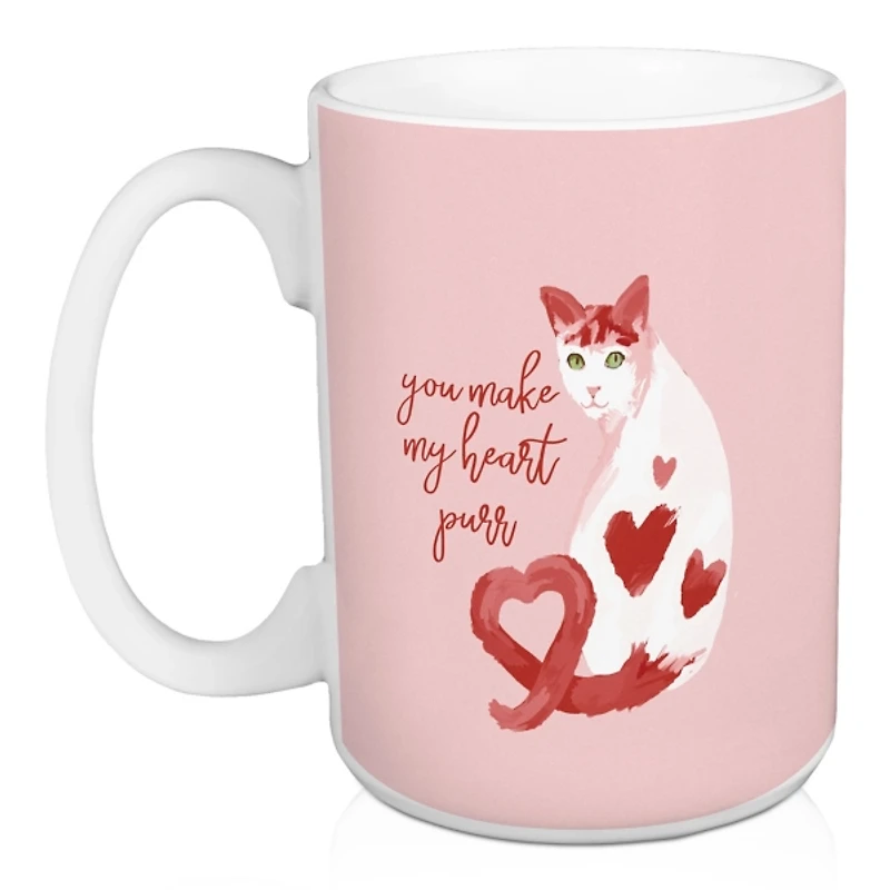You Make My Heart Purr Mugs, Set of 2