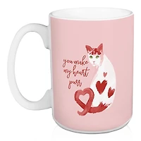 You Make My Heart Purr Mugs, Set of 2