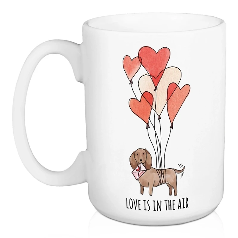 Love Is In The Air Weenie Mugs, Set of 2