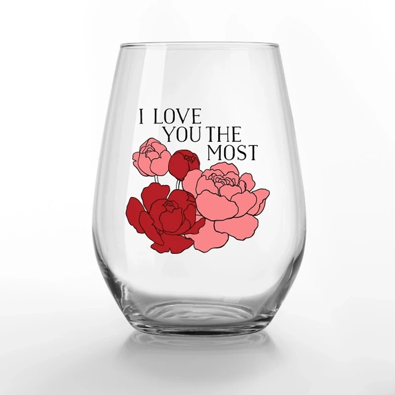 I Love You Most Stemless Wine Glasses, Set of 2