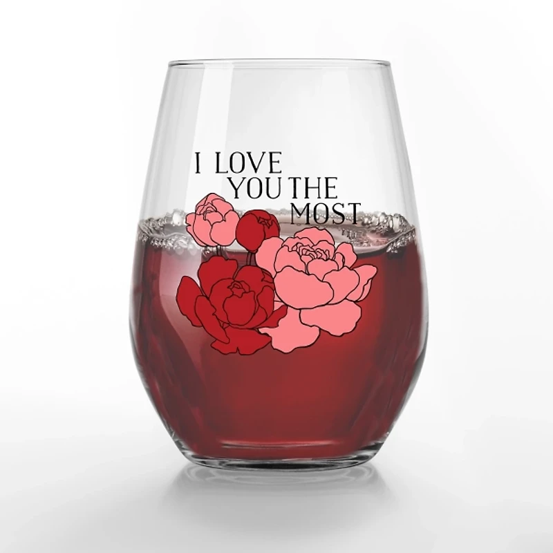 I Love You Most Stemless Wine Glasses, Set of 2