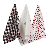 Assorted Dog Love Valentines Dish Towels, Set of 3