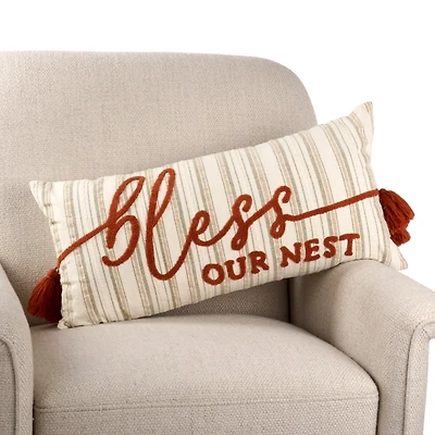 Bless Our Nest Striped Lumbar Pillow