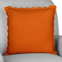 and Tan Plaid Scalloped Pillow