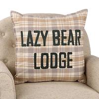 Lazy Bear Lodge Plaid Pillow