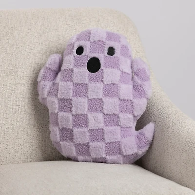 Checkered Ghost Shaped Pillow