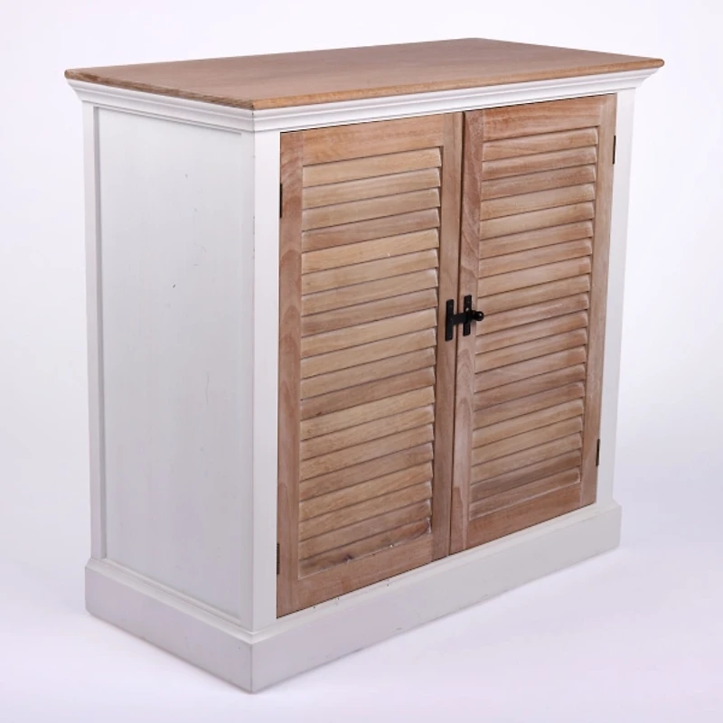 Two Tone Wood Shutter Cabinet