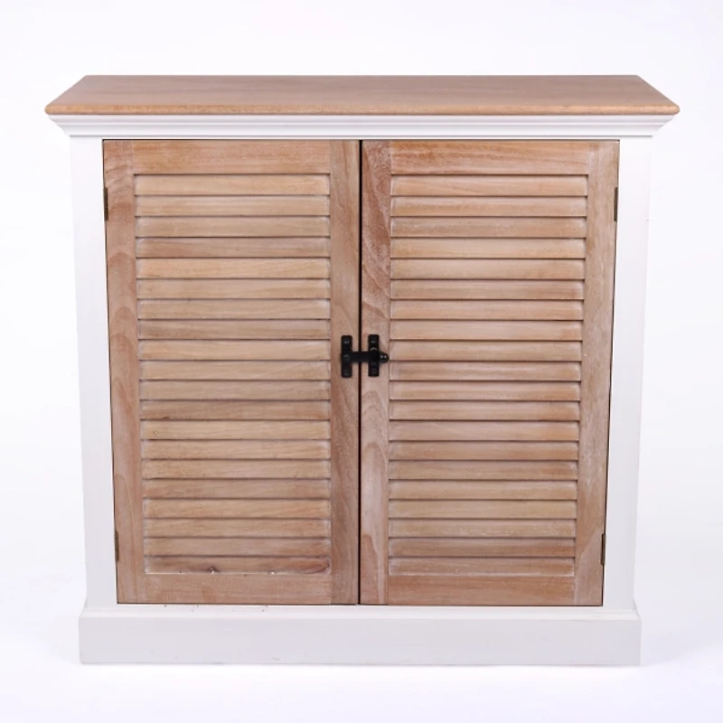 Two Tone Wood Shutter Cabinet