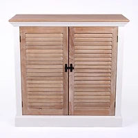 Two Tone Wood Shutter Cabinet