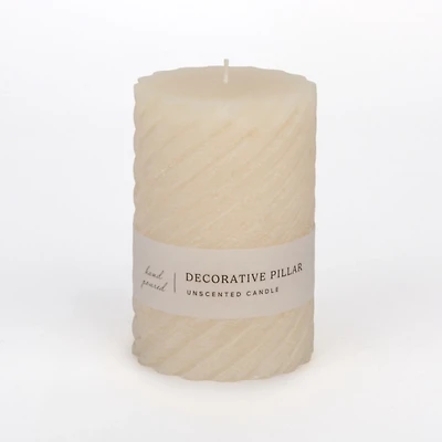 Ivory Spiral Pillar Candle