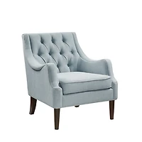 Elle Tufted Dusty Blue Accent Chair
