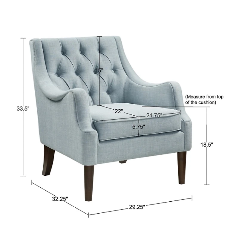 Elle Tufted Dusty Blue Accent Chair