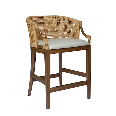 Martha Stewart Natural Rattan Playa Counter Stool