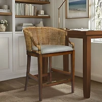 Martha Stewart Natural Rattan Playa Counter Stool