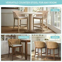 Martha Stewart Natural Rattan Playa Counter Stool