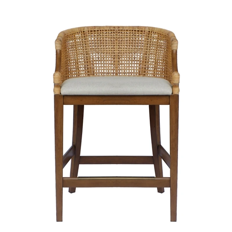 Martha Stewart Natural Rattan Playa Counter Stool