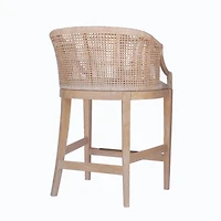 Martha Stewart White Rattan Playa Counter Stool