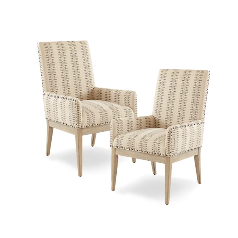 Striped High Back Regina Dining Chairs, Set of 2