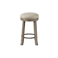 Cream and Gray Backless Swivel Counter Stool