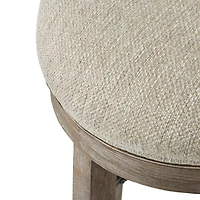 Cream and Gray Backless Swivel Counter Stool