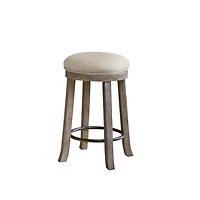 Cream and Gray Backless Swivel Counter Stool