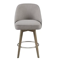 Gray Upholstered Pearce Swivel Counter Stool