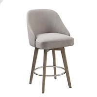 Gray Upholstered Pearce Swivel Counter Stool
