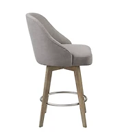 Gray Upholstered Pearce Swivel Counter Stool