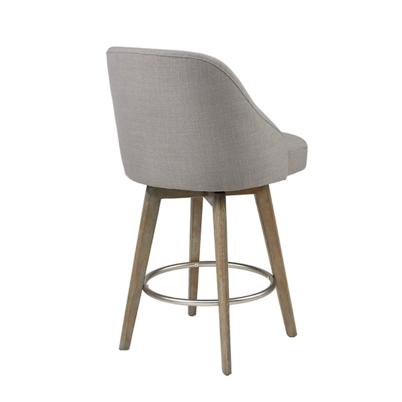 Gray Upholstered Pearce Swivel Counter Stool