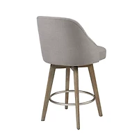 Gray Upholstered Pearce Swivel Counter Stool
